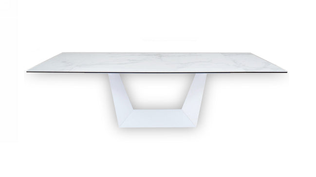 Baldwin - Modern White Ceramic Extendable Dining Table