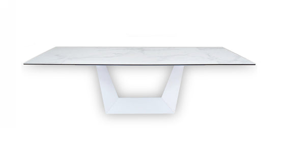 Baldwin - Modern White Ceramic Extendable Dining Table