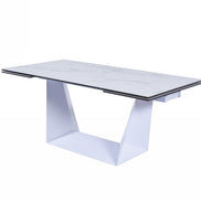 Baldwin - Modern White Ceramic Extendable Dining Table - image 2
