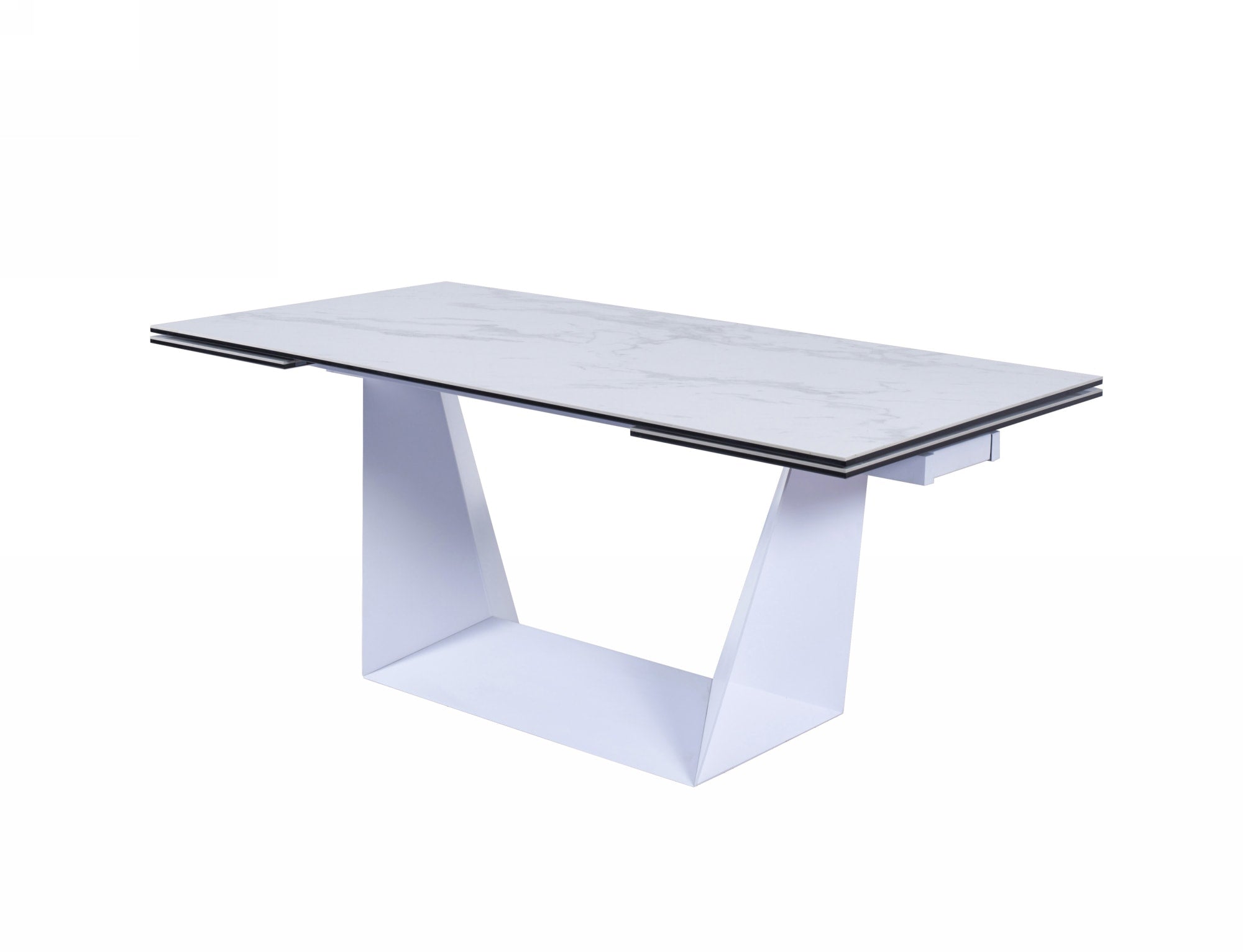 Baldwin - Modern White Ceramic Extendable Dining Table - image 2
