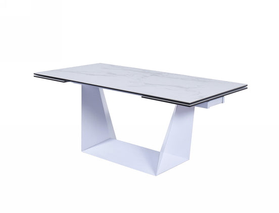 Baldwin - Modern White Ceramic Extendable Dining Table - image 2