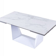 Baldwin - Modern White Ceramic Extendable Dining Table - image 3