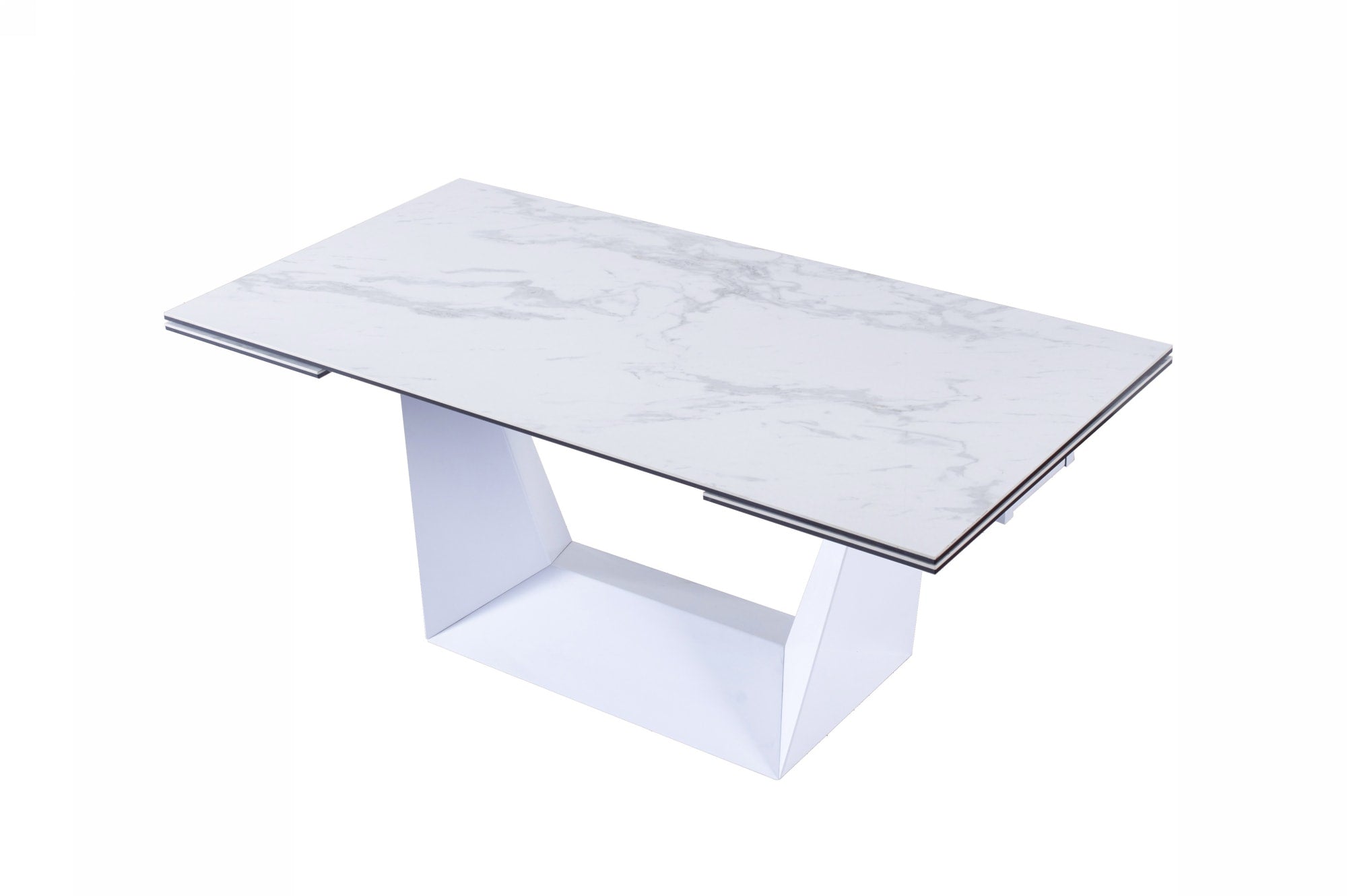 Baldwin - Modern White Ceramic Extendable Dining Table - image 3
