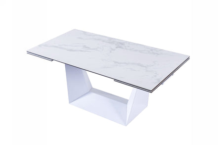 Baldwin - Modern White Ceramic Extendable Dining Table - image 3