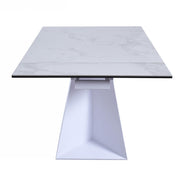 Baldwin - Modern White Ceramic Extendable Dining Table - image 4