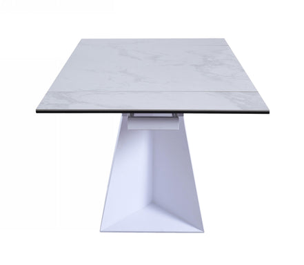 Baldwin - Modern White Ceramic Extendable Dining Table - image 4