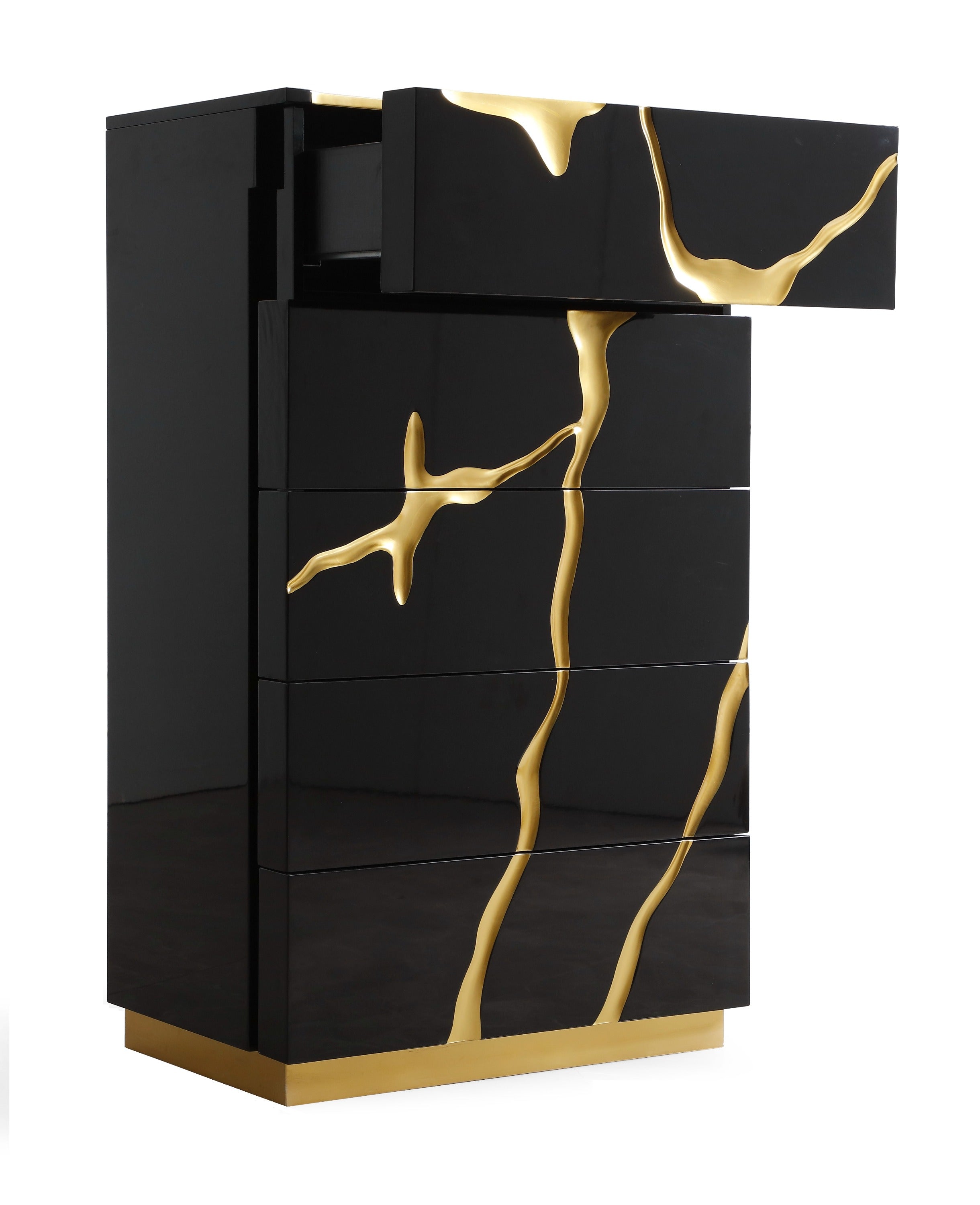 Aspen - Modern Black & Gold Chest - image 5