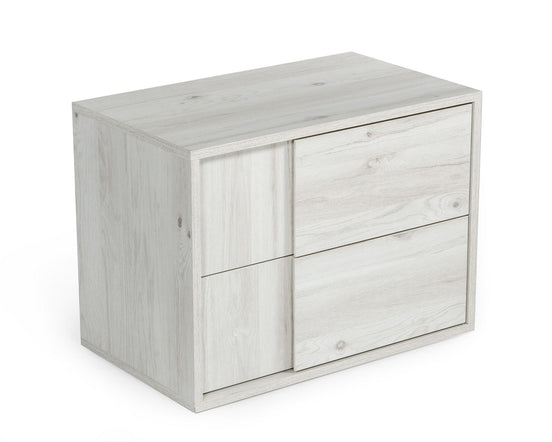 Asus - Italian Modern White Washed Oak Nightstand - image 2