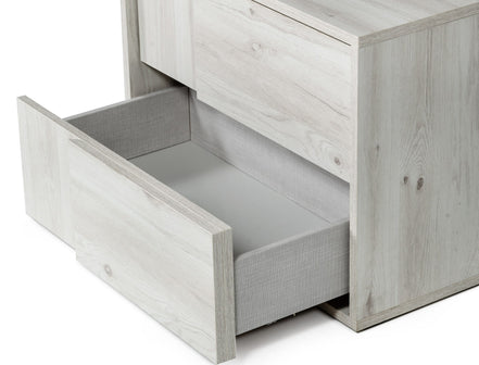Asus - Italian Modern White Washed Oak Nightstand - image 3