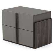 Lucia - Italian Modern Elm and Matte Grey Nightstand