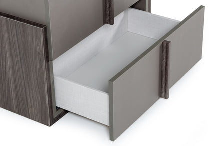 Lucia - Italian Modern Elm and Matte Grey Nightstand - image 2