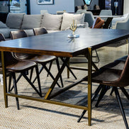 Shane - Modern Acacia & Brass Dining Table - image 4
