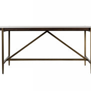 Shane - Modern Acacia & Brass Dining Table