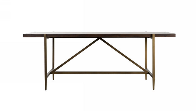Shane - Modern Acacia & Brass Dining Table