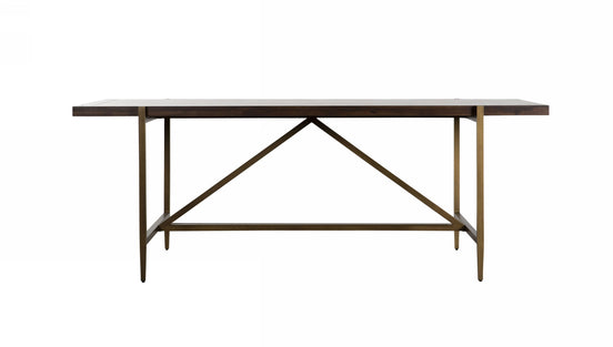 Shane - Modern Acacia & Brass Dining Table