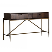Shane - Modern Acacia & Brass Console Table - image 4