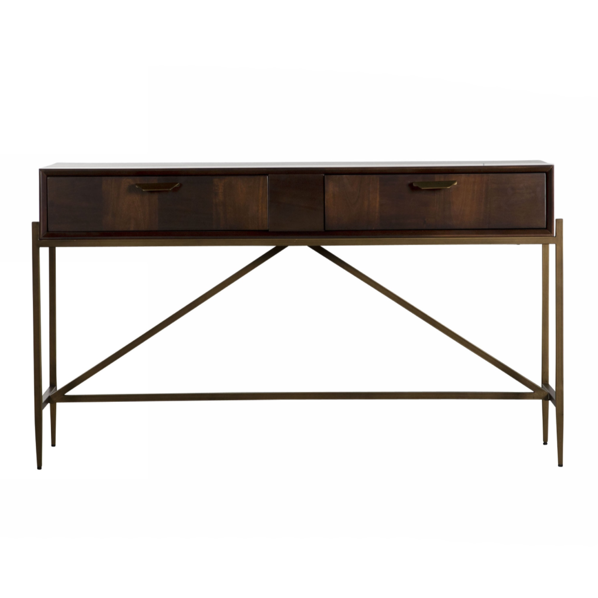 Shane - Modern Acacia & Brass Console Table - image 3