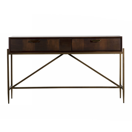 Shane - Modern Acacia & Brass Console Table - image 3