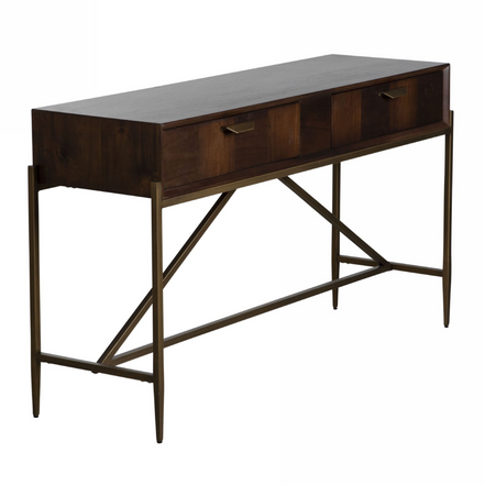Shane - Modern Acacia & Brass Console Table - image 5