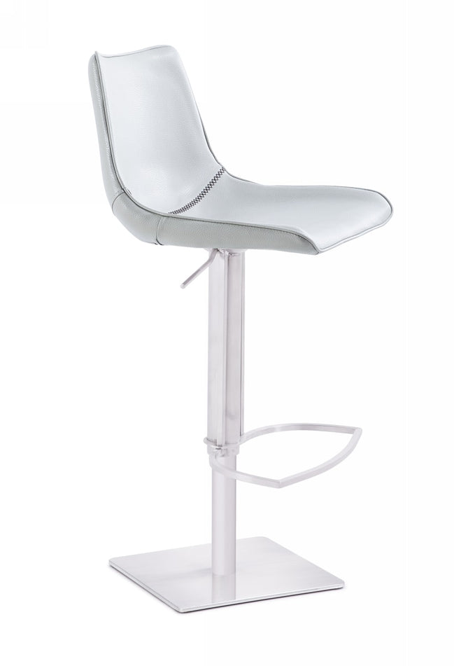 Manning - Modern White Adjustable Bar Stool