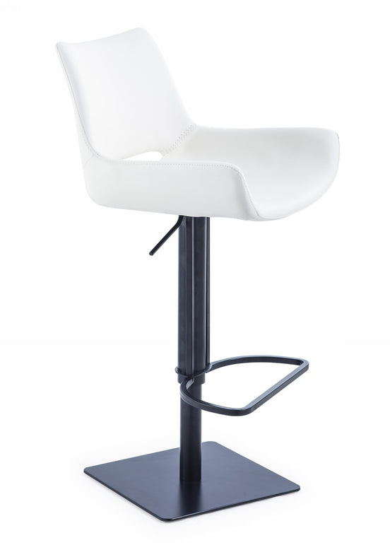 Niles - Modern White Adjustable Bar Stool