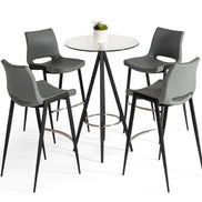 Dallas - Clear Glass and Black Metal Bar Table