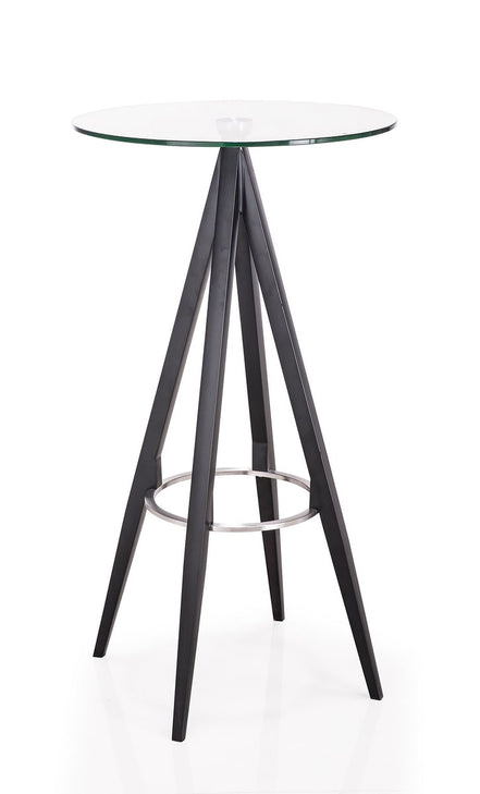 Dallas - Clear Glass and Black Metal Bar Table - image 2