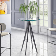 Dallas - Clear Glass and Black Metal Bar Table - image 3