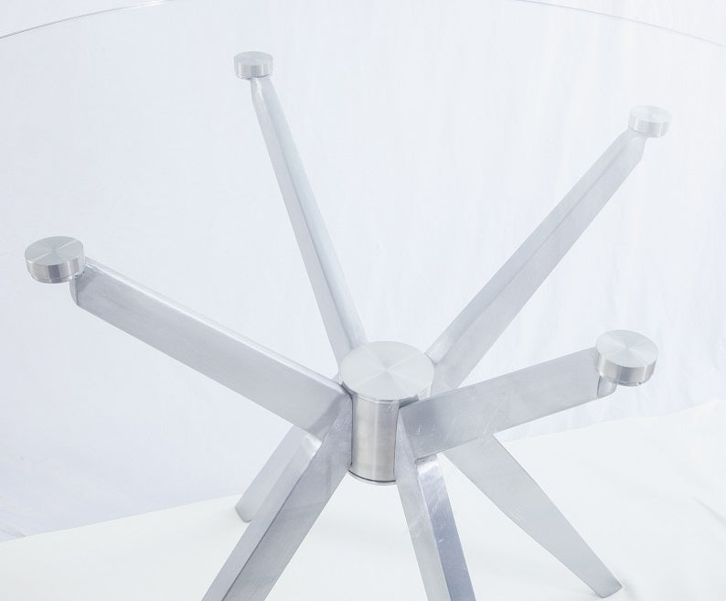 Dallas - Modern Brushed Stainless Steel Dining Table - image 4