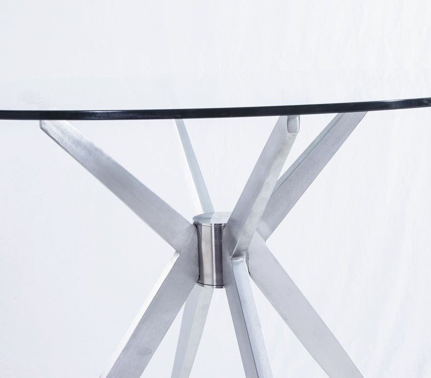 Dallas - Modern Brushed Stainless Steel Dining Table - image 5