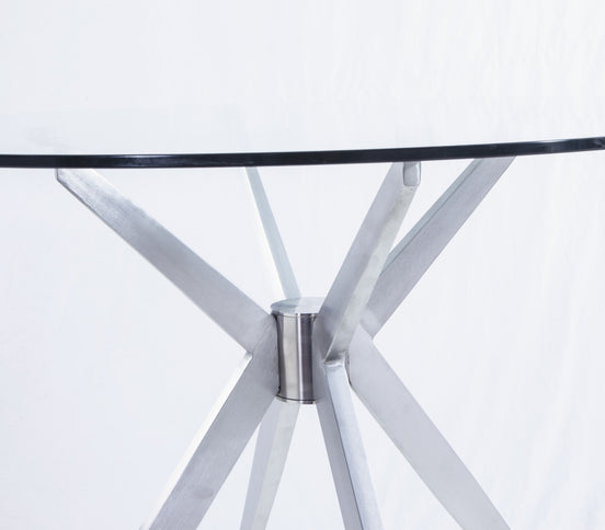 Dallas - Modern Brushed Stainless Steel Dining Table - image 2