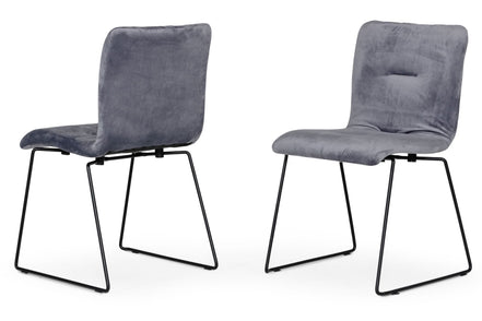Yannis - Modern Grey Fabric Dining Chair (Set of 2)