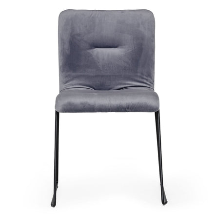 Yannis - Modern Grey Fabric Dining Chair (Set of 2) - image 2