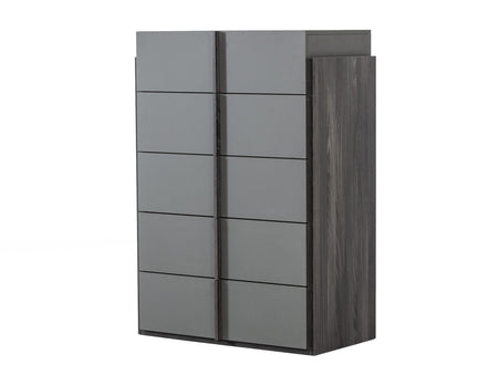 Lucia - Italian Modern Elm and Matte Grey Chest