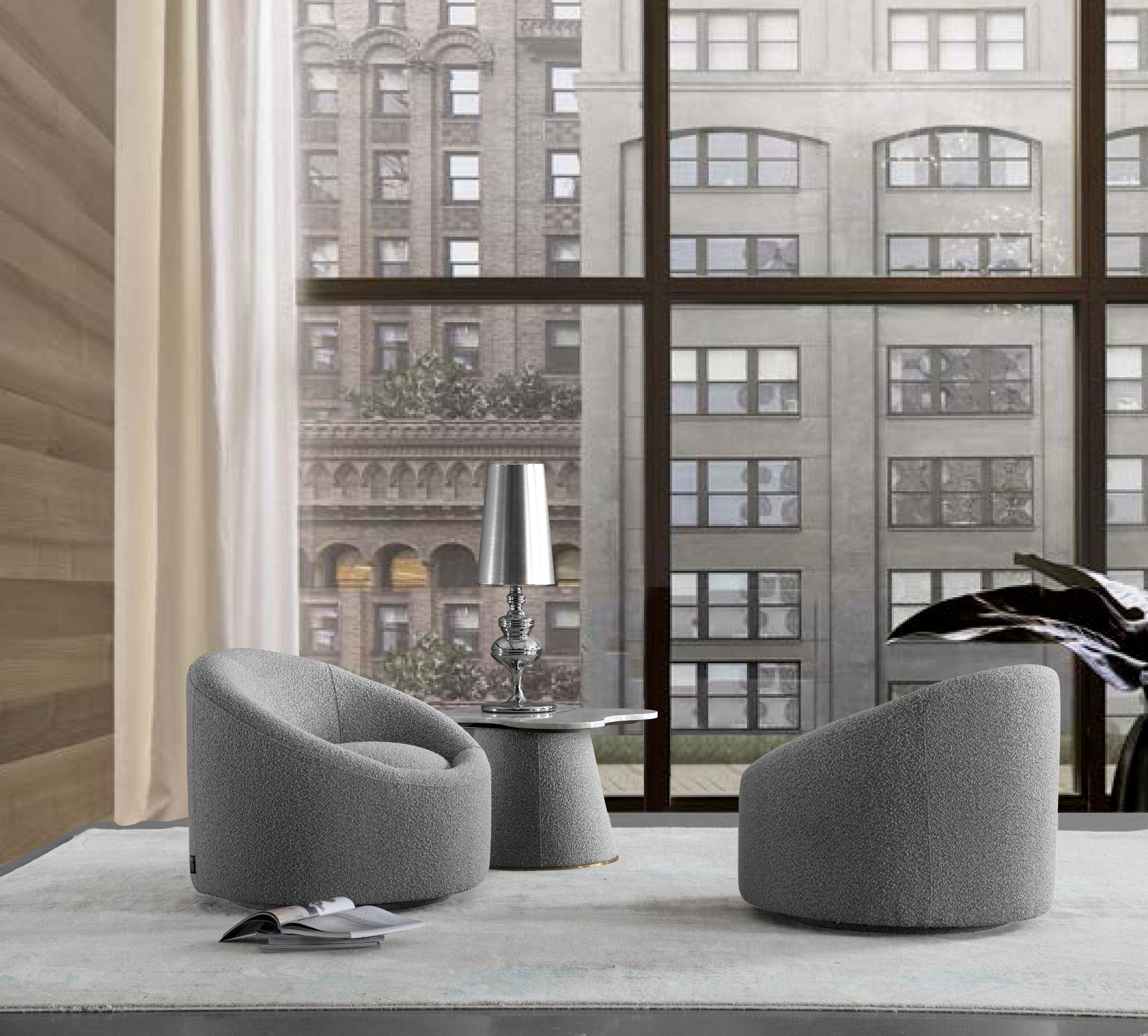 Frontier - Glam Grey Fabric Accent Chair