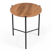 Bacone - Industrial Oak and Black Iron End Table