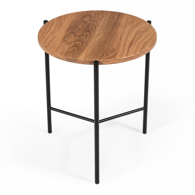 Bacone - Industrial Oak and Black Iron End Table