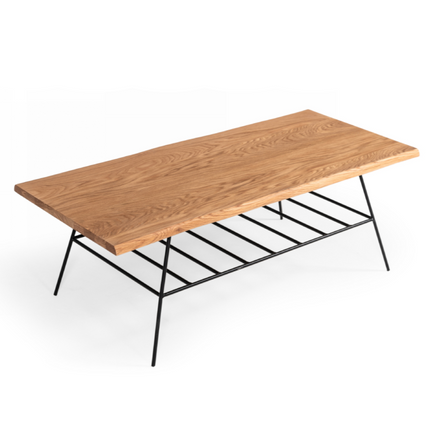 Barnum - Industrial Oak and Black Iron Live Edge Coffee Table