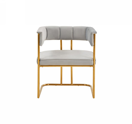 Bavaria - Modern Light Grey Fabric + Gold Accent Chair