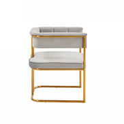 Bavaria - Modern Light Grey Fabric + Gold Accent Chair - image 2