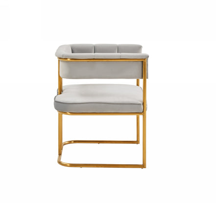Bavaria - Modern Light Grey Fabric + Gold Accent Chair - image 2