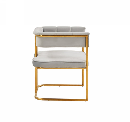 Bavaria - Modern Light Grey Fabric + Gold Accent Chair - image 2