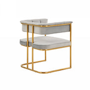 Bavaria - Modern Light Grey Fabric + Gold Accent Chair - image 3