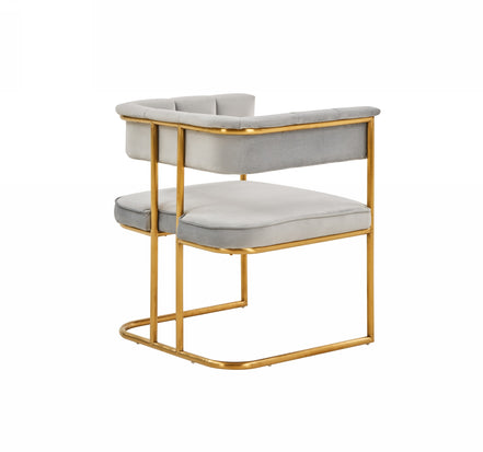 Bavaria - Modern Light Grey Fabric + Gold Accent Chair - image 3