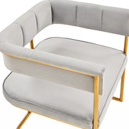 Bavaria - Modern Light Grey Fabric + Gold Accent Chair - image 4