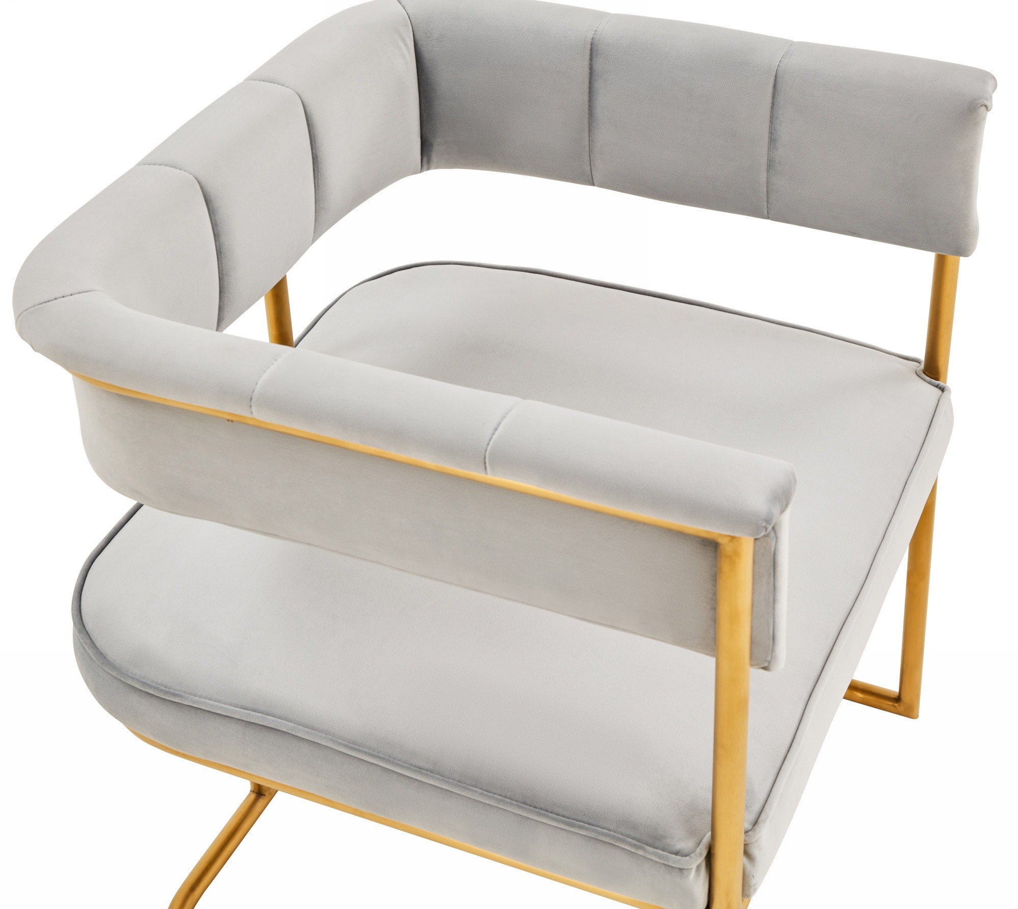 Bavaria - Modern Light Grey Fabric + Gold Accent Chair - image 4