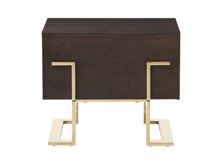 Moontide Modern Smoked Ash & Gold Nightstand - image 2