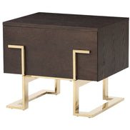 Moontide Modern Smoked Ash & Gold Nightstand - image 3