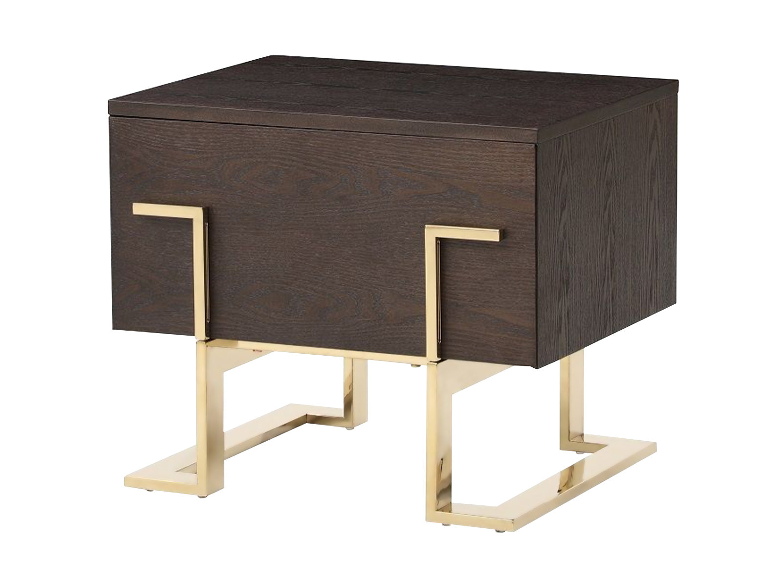 Moontide Modern Smoked Ash & Gold Nightstand - image 3