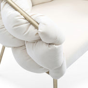Debra Modern Off-White Fabric Dining Chair